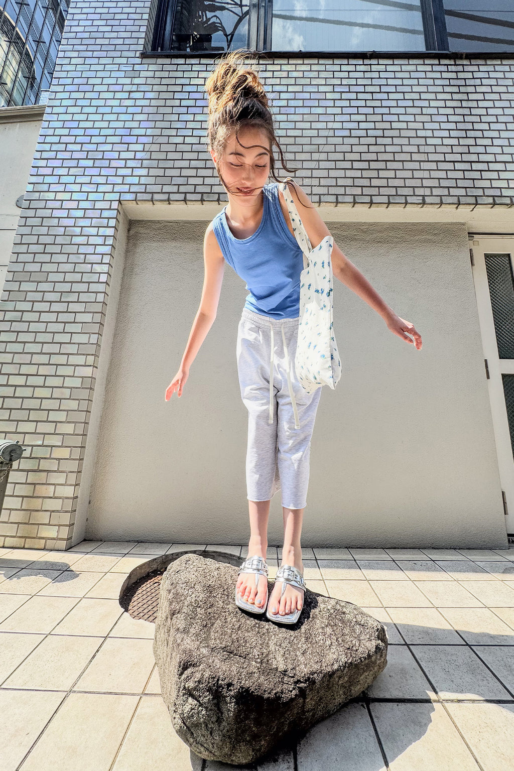 Deinet - Dn Script Sweat Bermuda Pants (Light Grey) product image 7 | TRAB K-Fashion Australia