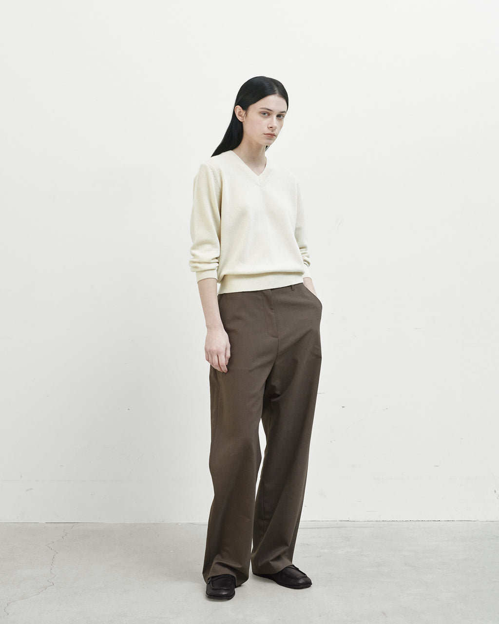 Brownyard - Wide Wool Pants (Brown) product image 2 | TRAB K-Fashion Australia