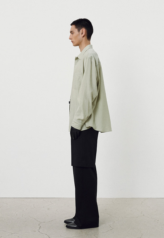 Tonywack - Silk Tencel Brushed Shirt (Pale Green) product image 2 | TRAB K-Fashion Australia