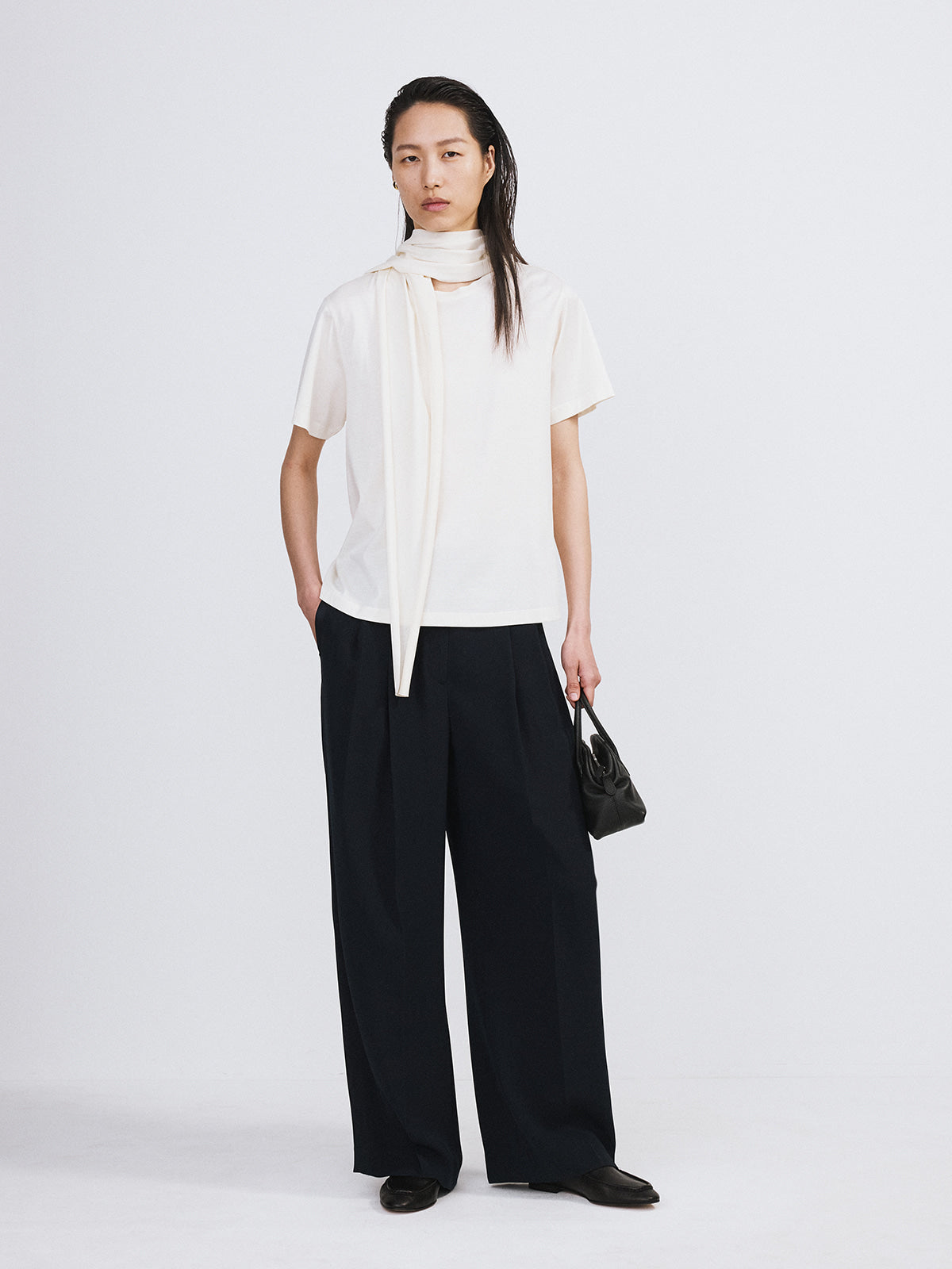 Recto - Open Back Silk Blend Scarf Top (Cream) product image 2 | TRAB K-Fashion Australia