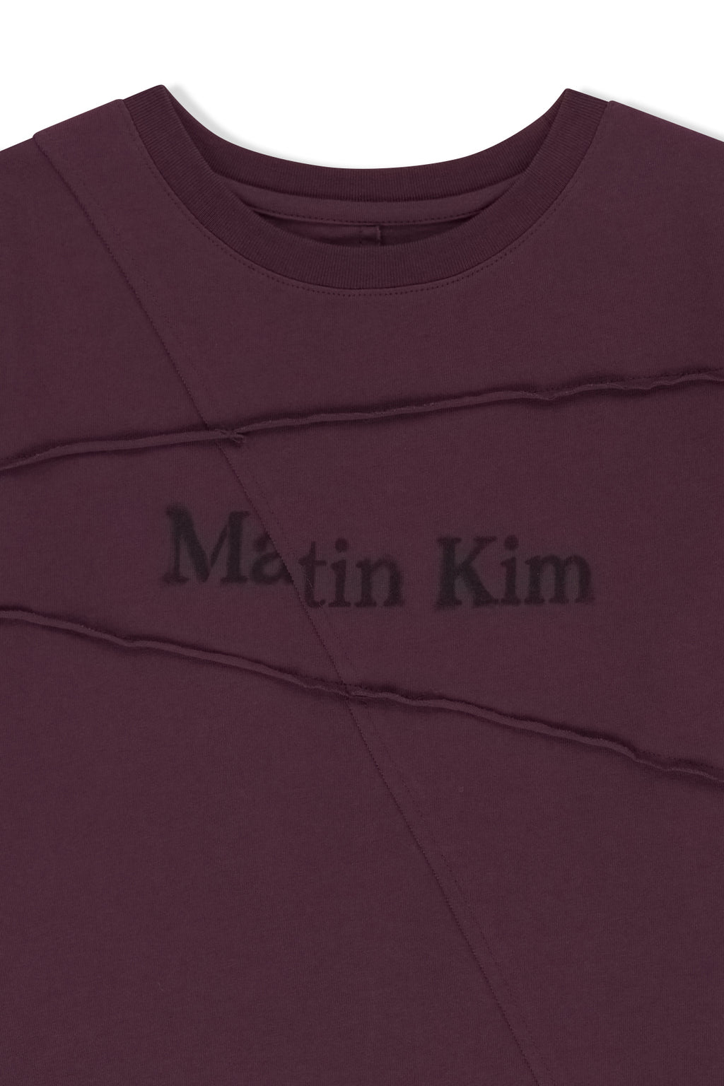Matin Kim - Diagonal Cut Logo Crop Top (Purple) product image 3 | TRAB K-Fashion Australia