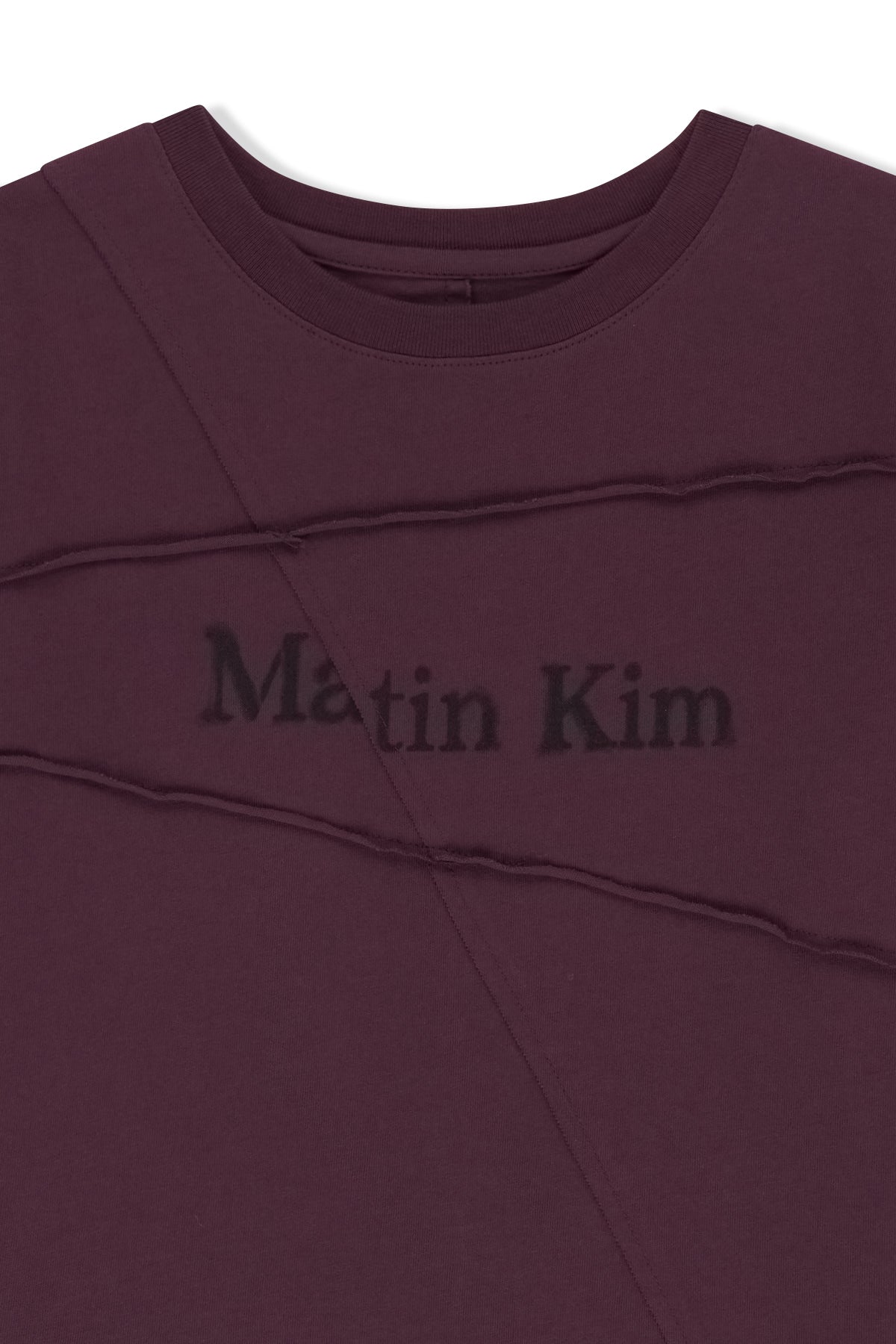 Matin Kim - Diagonal Cut Logo Crop Top (Purple) product image 3 | TRAB K-Fashion Australia