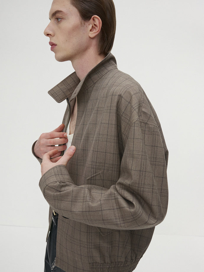 Tonywack - Checked Wool Harrington Jacket (Beige Check) product image 5 | TRAB K-Fashion Australia
