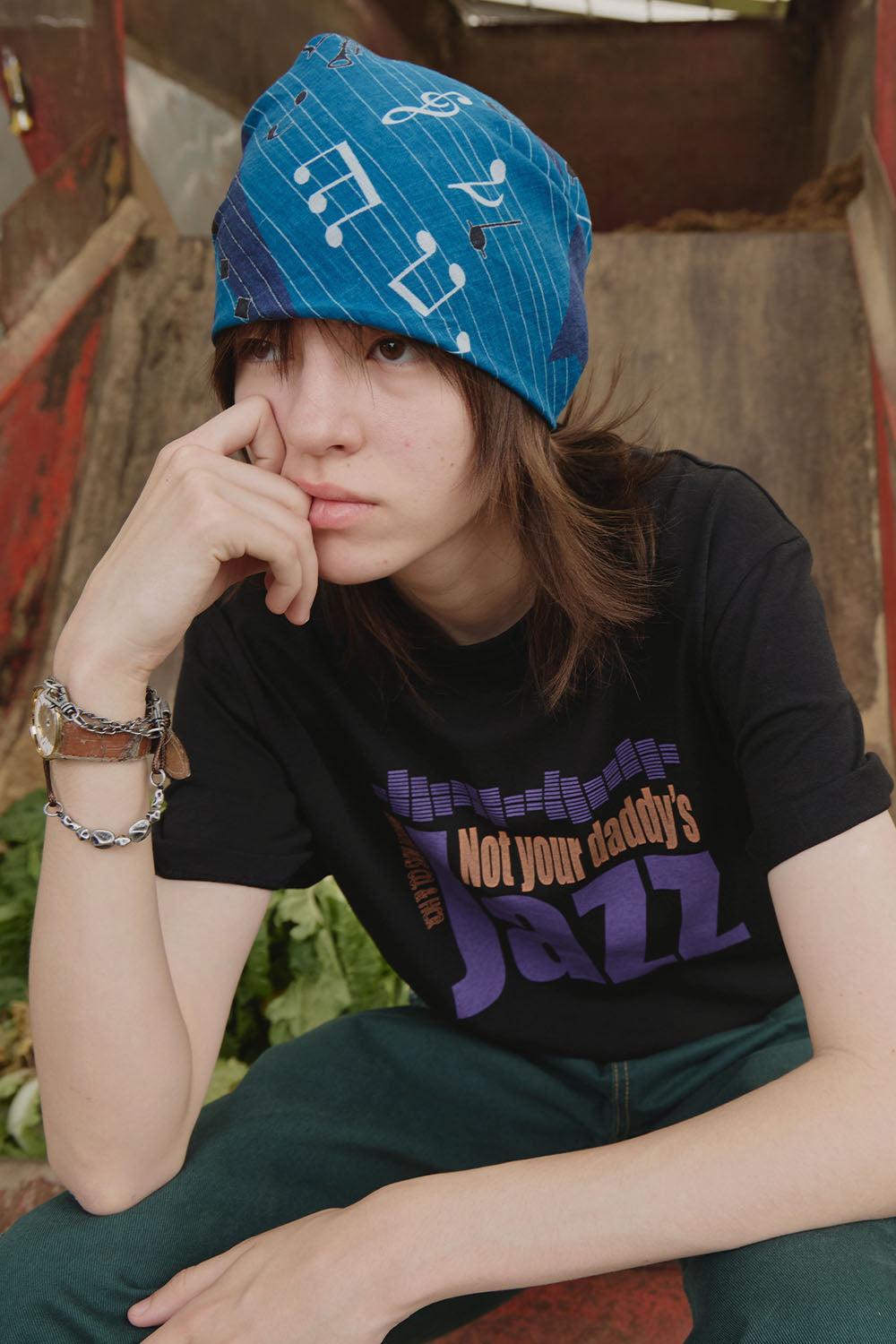 Hatchingroom - Notes Scarf (Blue) product image 6 | TRAB K-Fashion Australia