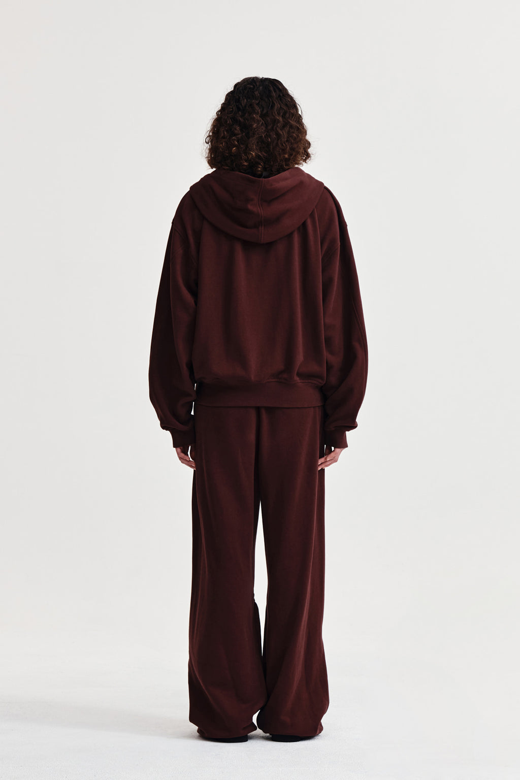 Matin Kim - Drawstring Point Zip Up Hoody (Burgundy) product image 7 | TRAB K-Fashion Australia