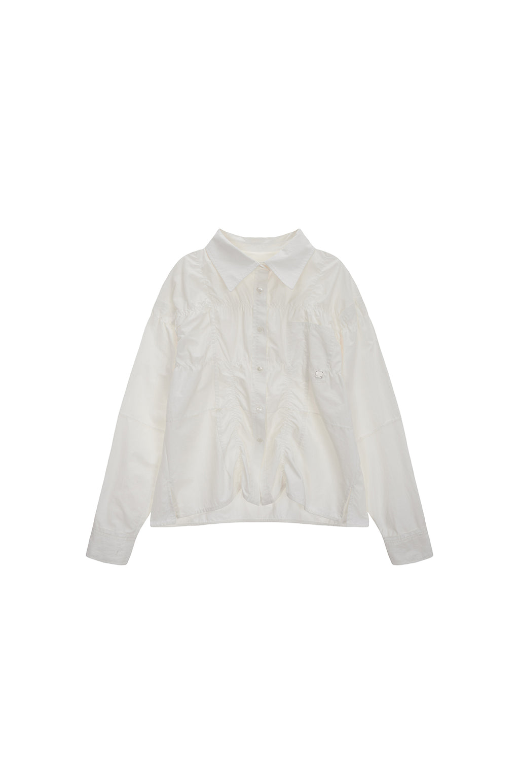 Matin Kim - Deconstruction Crinkle Shirt (White) product image 1 | TRAB K-Fashion Australia