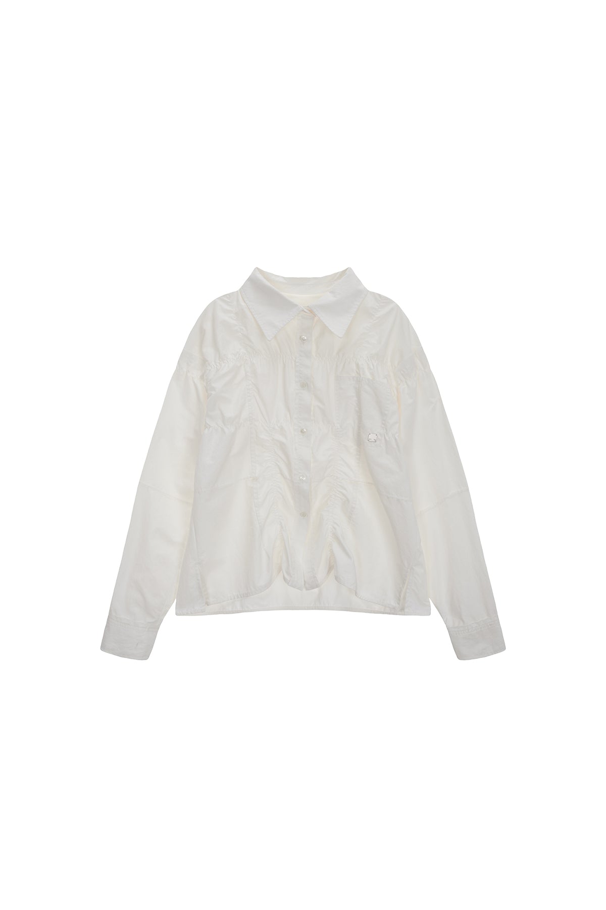 Matin Kim - Deconstruction Crinkle Shirt (White) product image 1 | TRAB K-Fashion Australia
