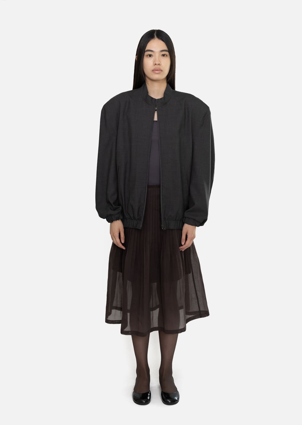 Amomento - [Pre-Order] Wool Oversize Blouson (Charcoal) product image 5 | TRAB K-Fashion Australia