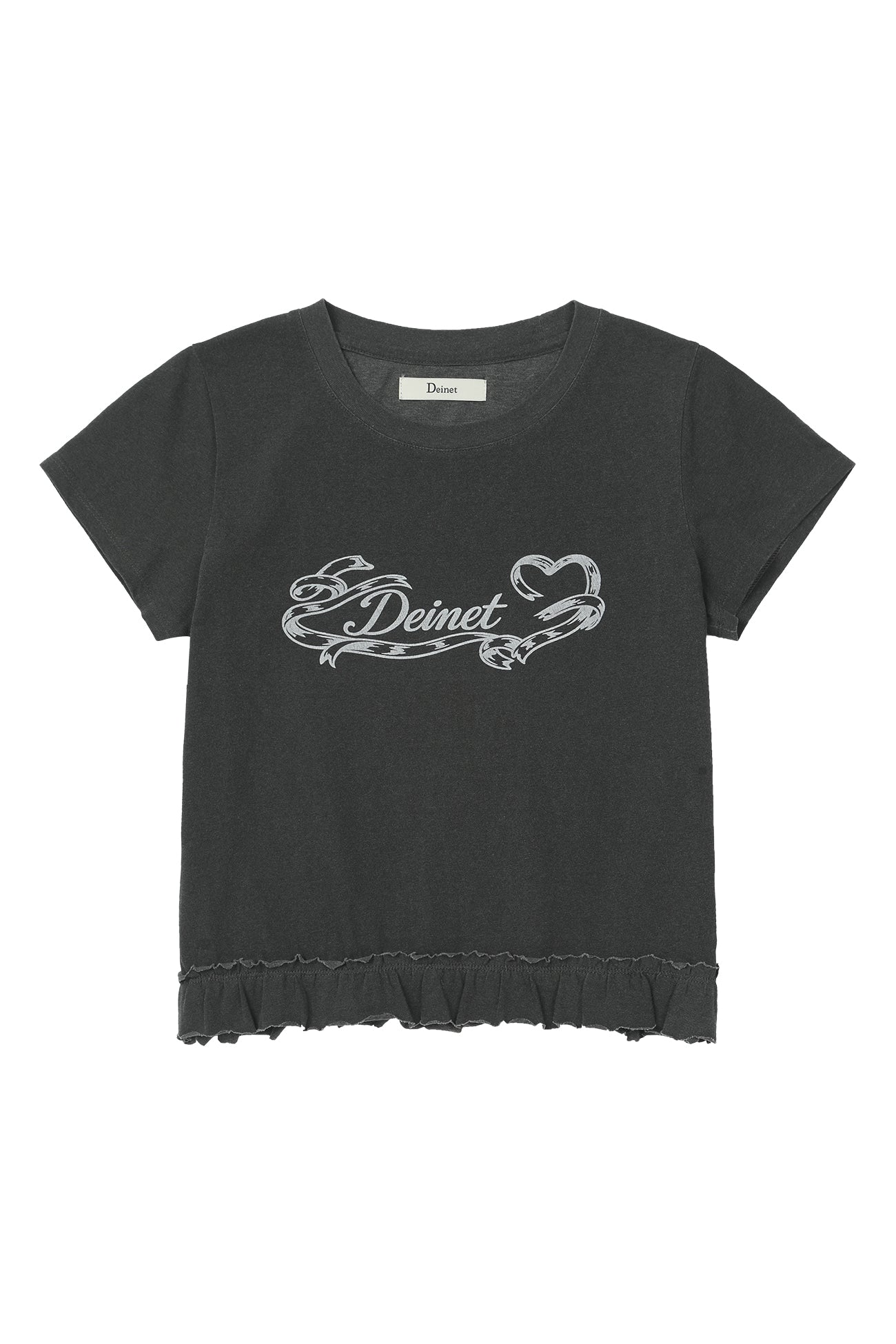 Deinet - Ruffle Washed T-Shirt (Charcoal) product image 10 | TRAB K-Fashion Australia