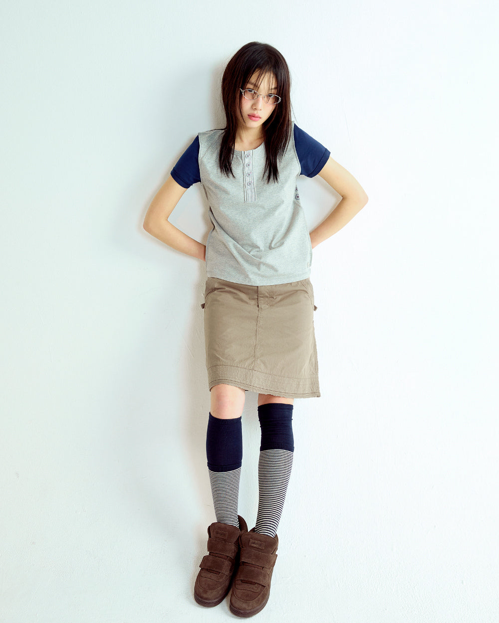 Coyseio - Dudu Reverse T-Shirt (Melange Grey) product image 2 | TRAB K-Fashion Australia