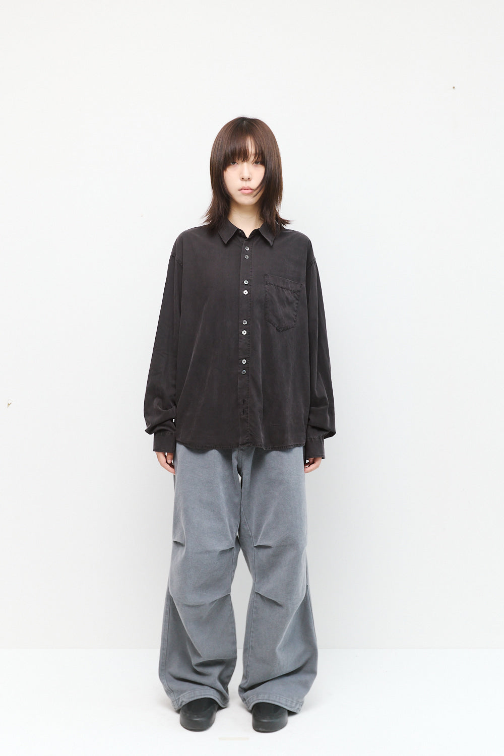 Hatchingroom - Rana Shirt Over Dyed (Charcoal) product image 3 | TRAB K-Fashion Australia
