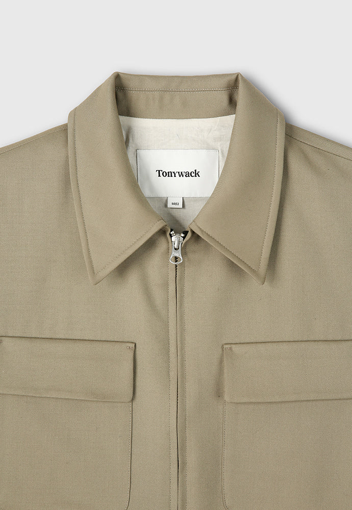 Tonywack - Super Fine Wool Double Pocket Zip Blouson (Beige) product image 10 | TRAB K-Fashion Australia