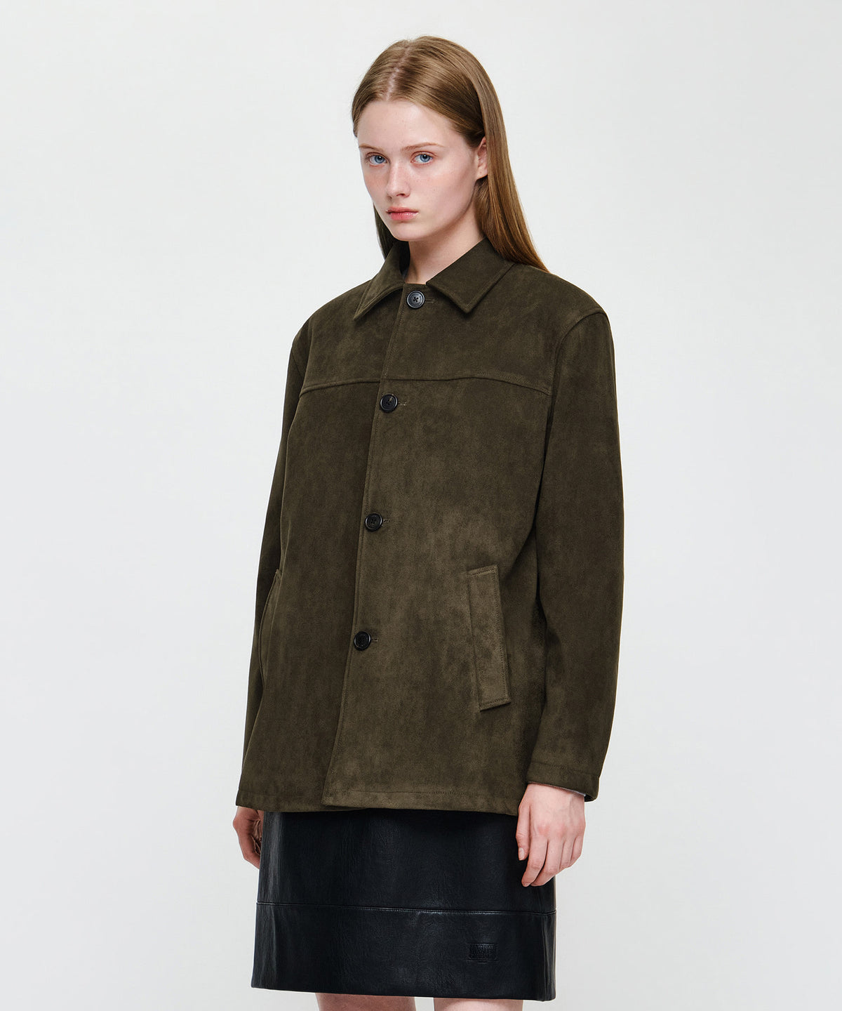 Marithe & Francois Girbaud - Faux Suede Half Jacket (Brown) product image 2 | TRAB K-Fashion Australia