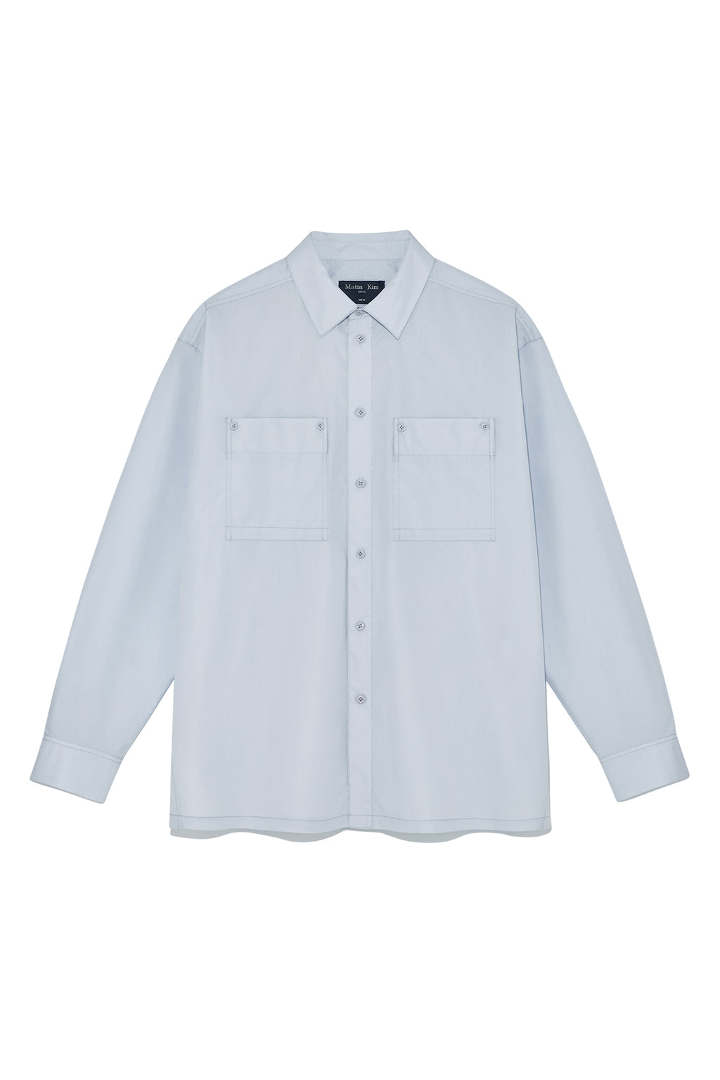 Matin Kim - Pocket Foldover Shirt (Light Blue) product image 1 | TRAB K-Fashion Australia