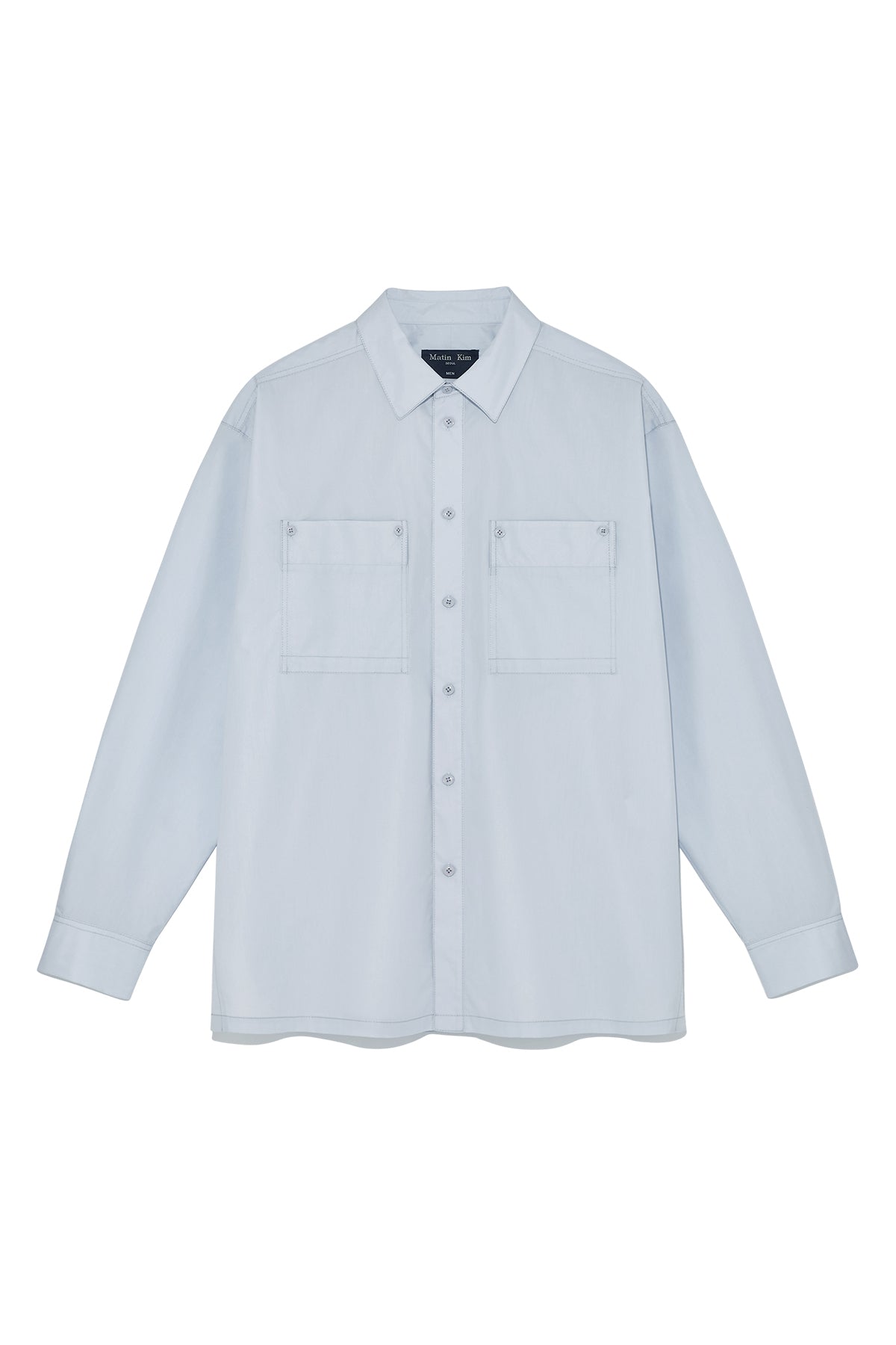 Matin Kim - Pocket Foldover Shirt (Light Blue) product image 1 | TRAB K-Fashion Australia