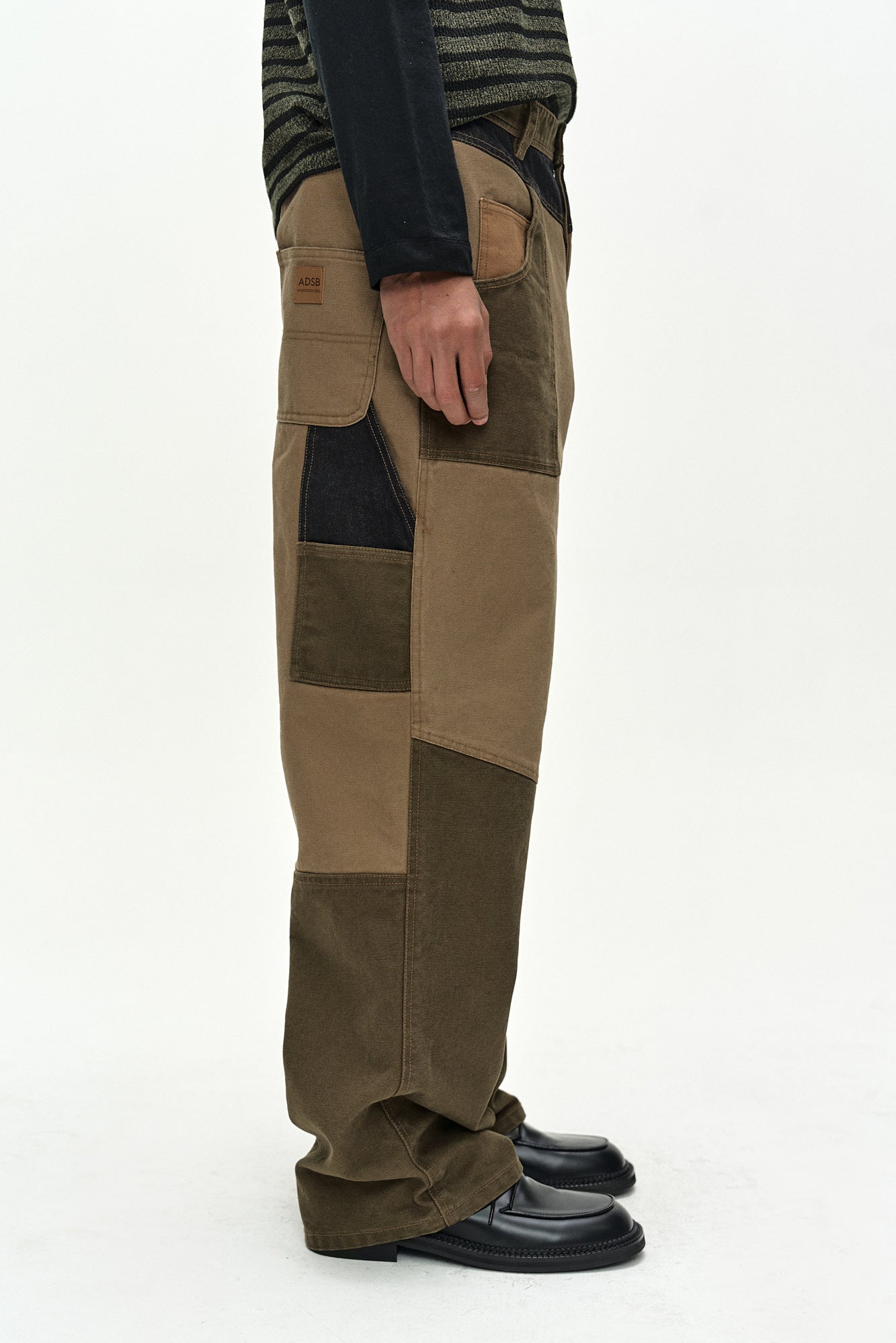 Andersson Bell - Austin Patchwork Washed Wide-Leg Jeans (khaki) (Khaki) product image 5 | TRAB K-Fashion Australia