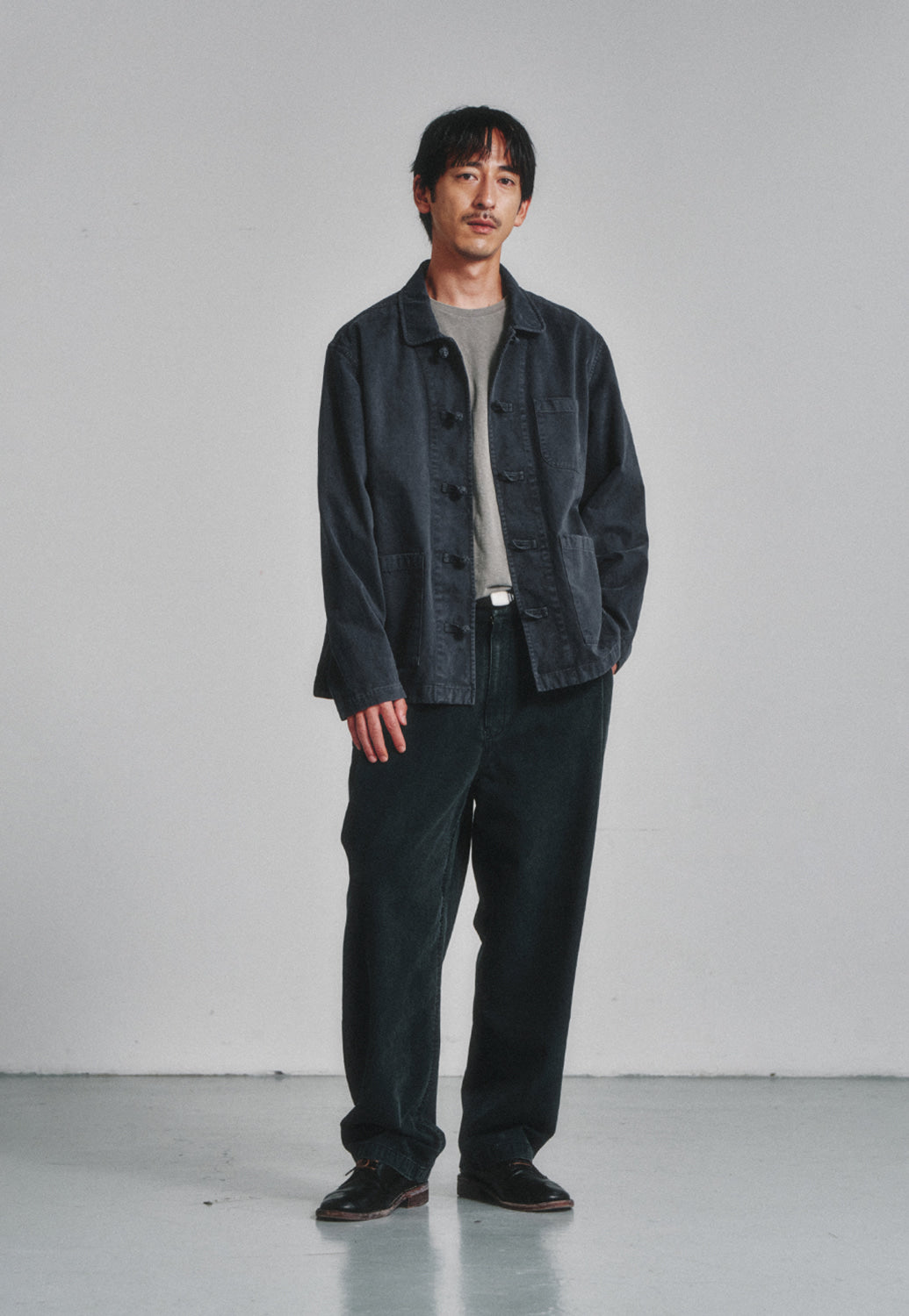 Art if acts - Washed Chinese Work Jacket (Faded Charcoal) product image 5 | TRAB K-Fashion Australia