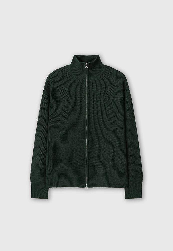Tonywack - Italian Cotton Hard Twist Zip-Up Knit (Dark Green) product image 7 | TRAB K-Fashion Australia