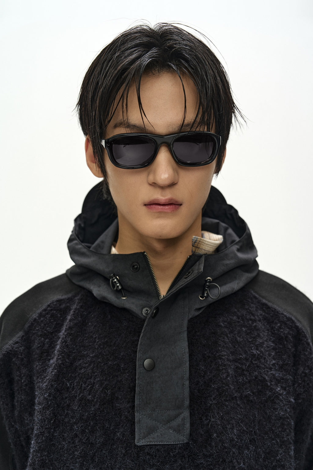 Andersson Bell - Orte Terry Half Zip Up Hoodie (Black) product image 4 | TRAB K-Fashion Australia