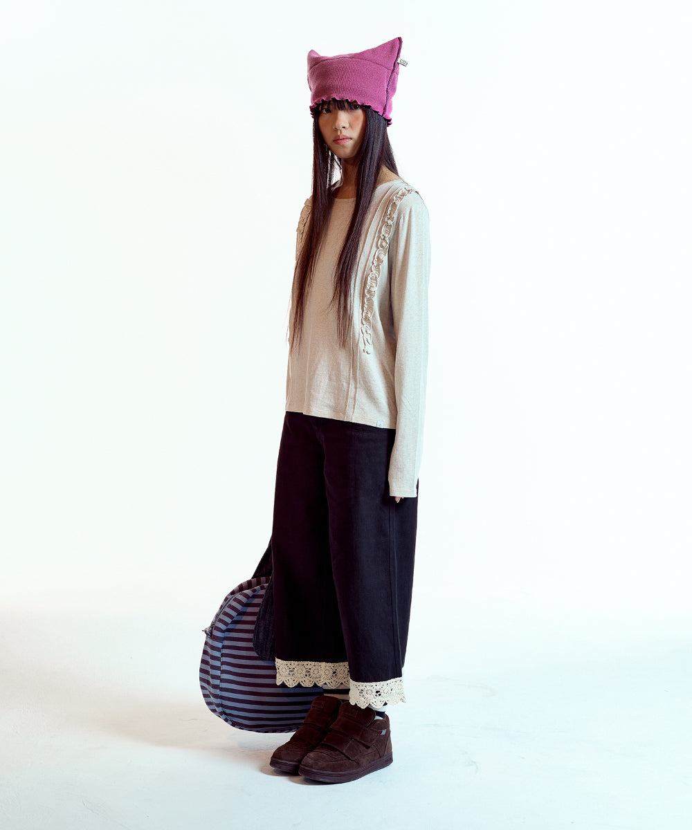 Coyseio - Raw Edge Cat Beanie (Brown) product image 11 | TRAB K-Fashion Australia