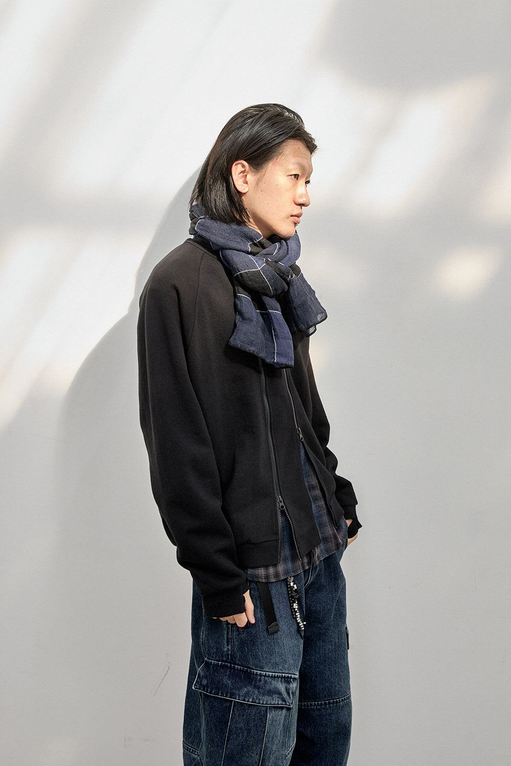 Hatchingroom - Check Scarf Linen (Black/Blue) product image 11 | TRAB K-Fashion Australia
