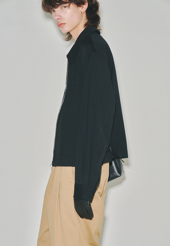 Tonywack - Wool Side Buckle Pleated Short Jacket (Black) product image 3 | TRAB K-Fashion Australia