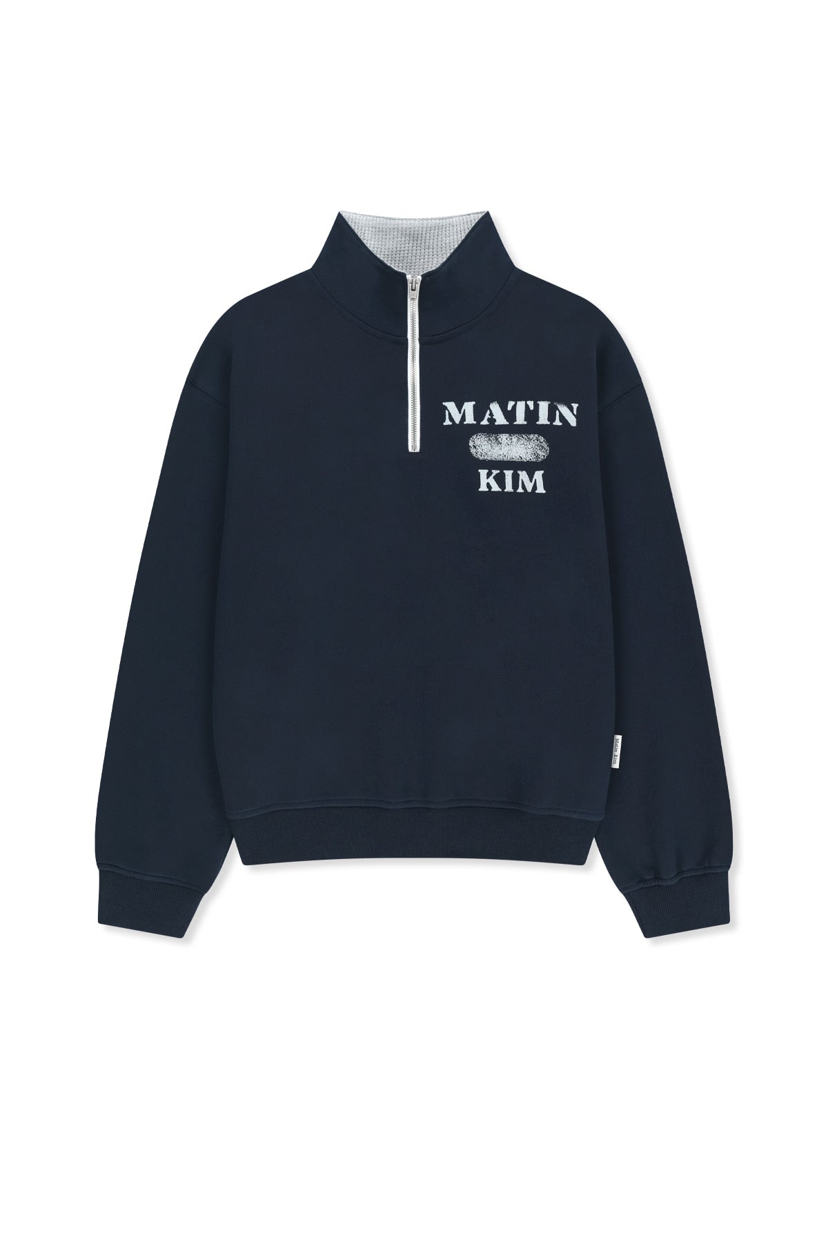 Matin Kim - Matin Logo Quarter Zip Up (Navy) product image 1 | TRAB K-Fashion Australia