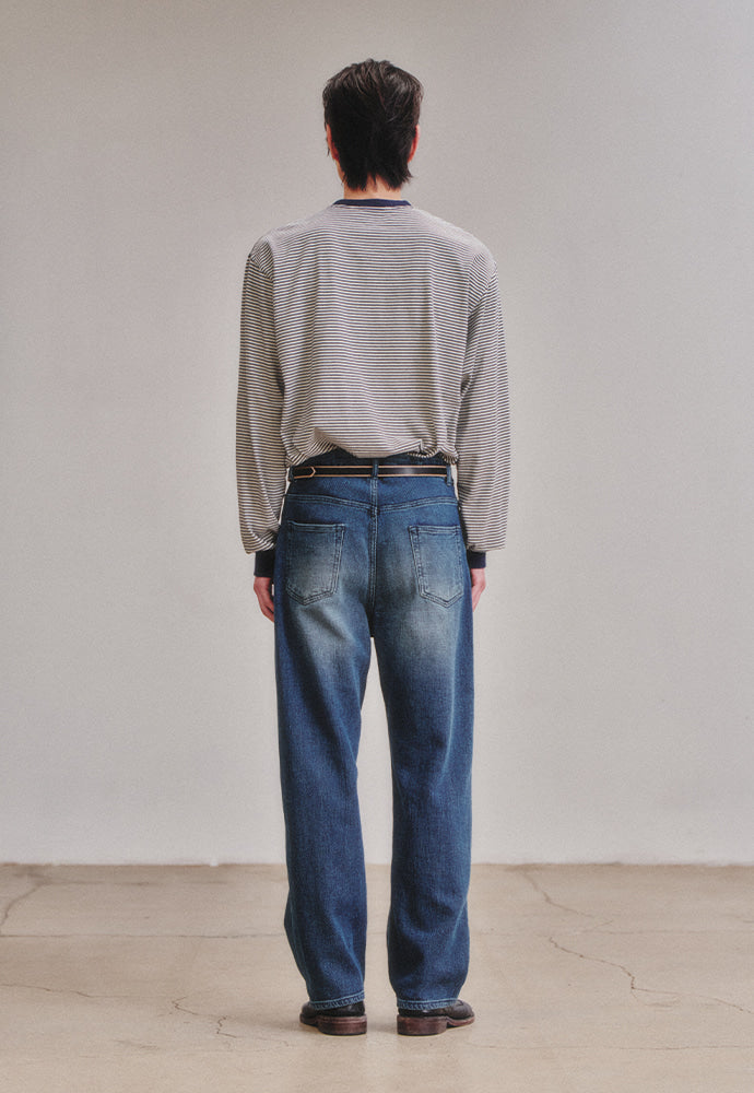 Art if acts - Washed Stripe Long Sleeve (Navy) product image 5 | TRAB K-Fashion Australia