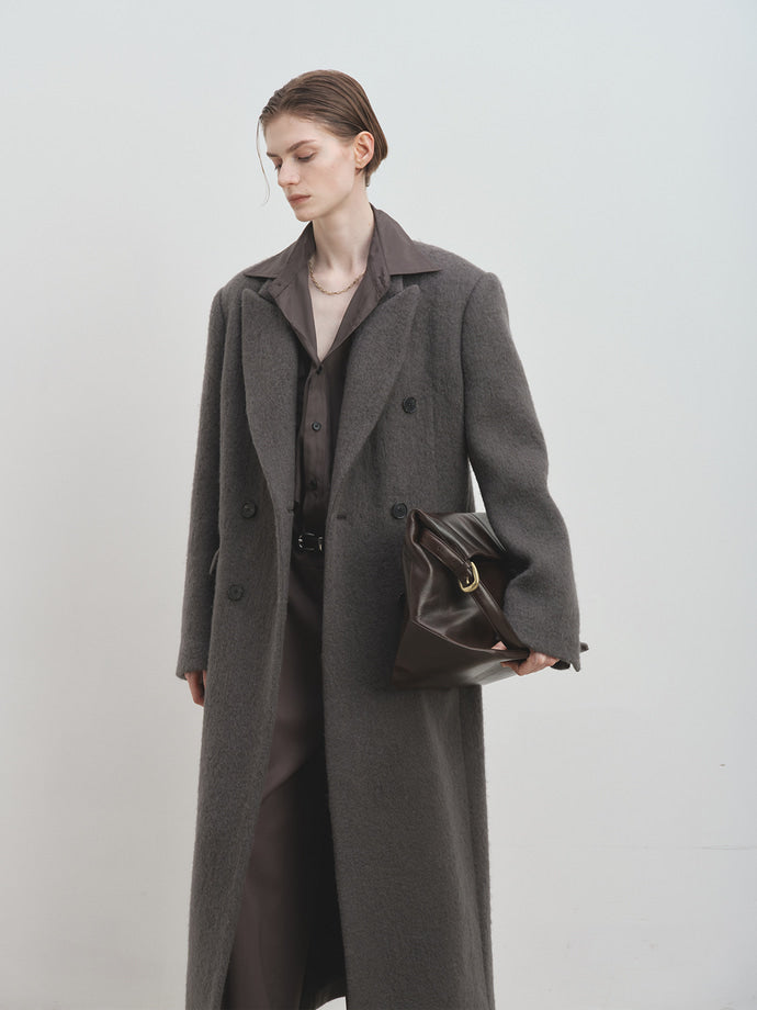 Tonywack - Soft Wool Alpaca Double-Breasted Coat (Olive Charcoal) product image 5 | TRAB K-Fashion Australia