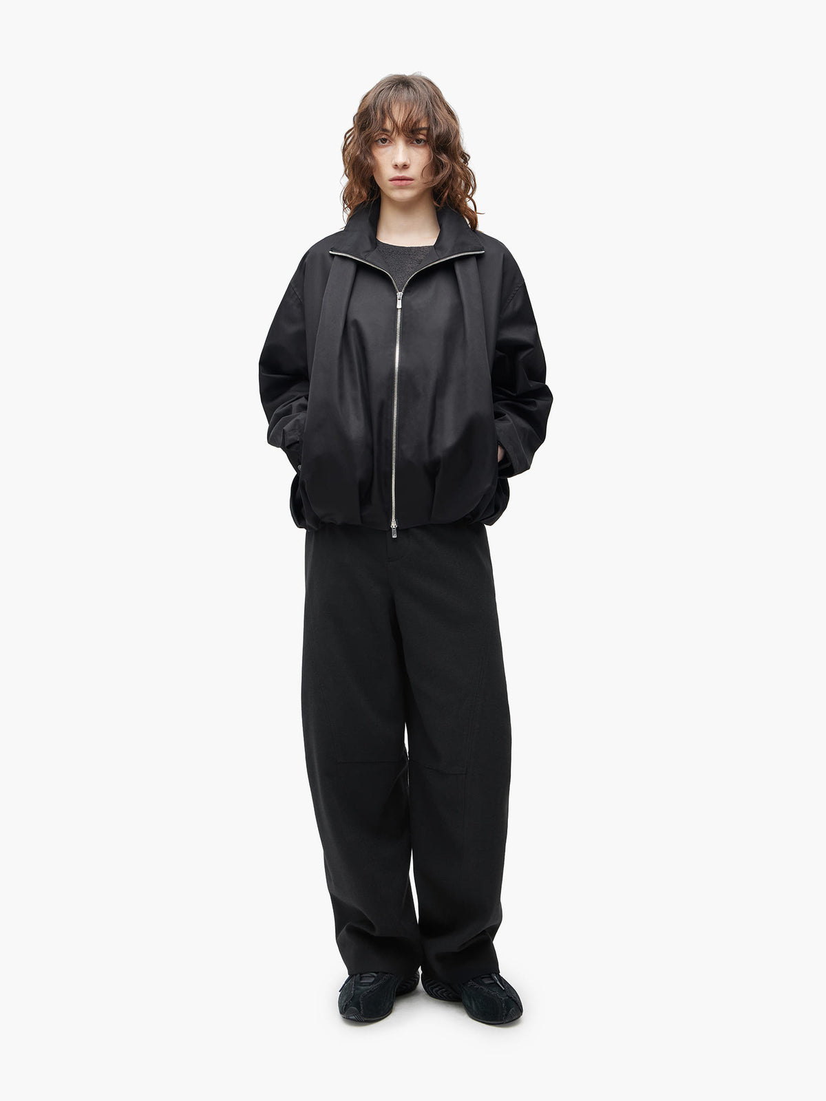 Jiyong Kim - Wool Dart Trousers (Black) product image 2 | TRAB K-Fashion Australia