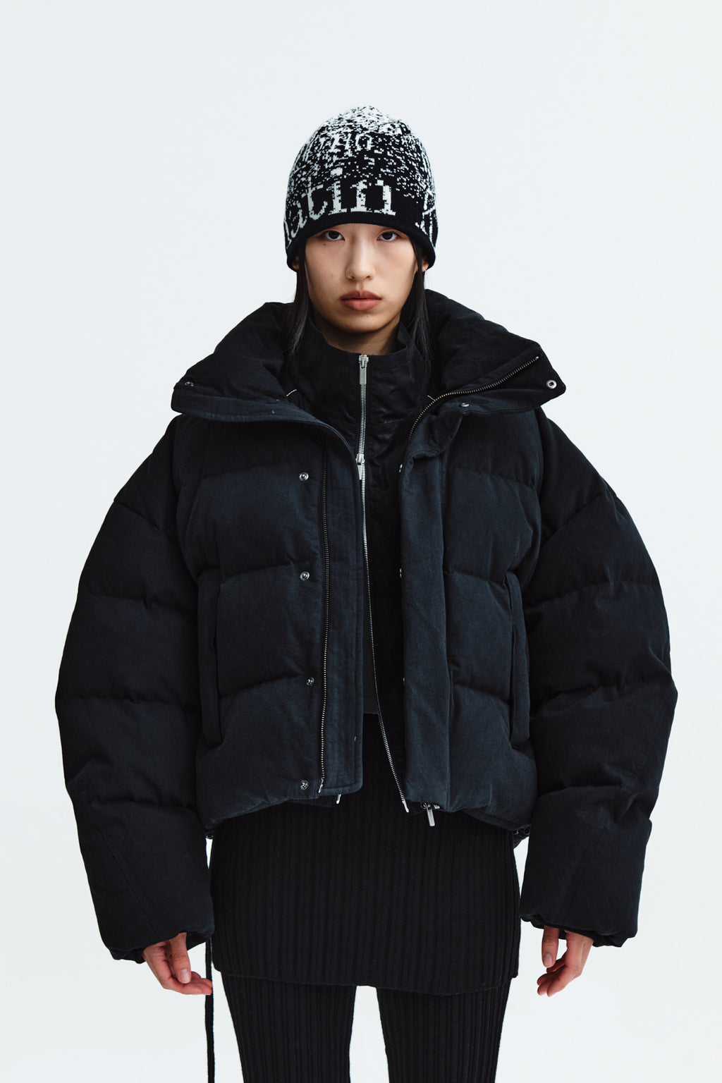 Matin Kim - Cotton Washed Puffer Duck Down Jumper (Black) product image 10 | TRAB K-Fashion Australia