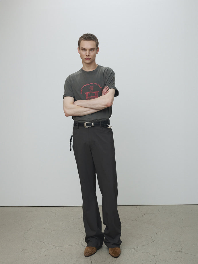 Tonywack - Vintage Stripe Flared Leg Pants (Olive Charcoal) product image 3 | TRAB K-Fashion Australia