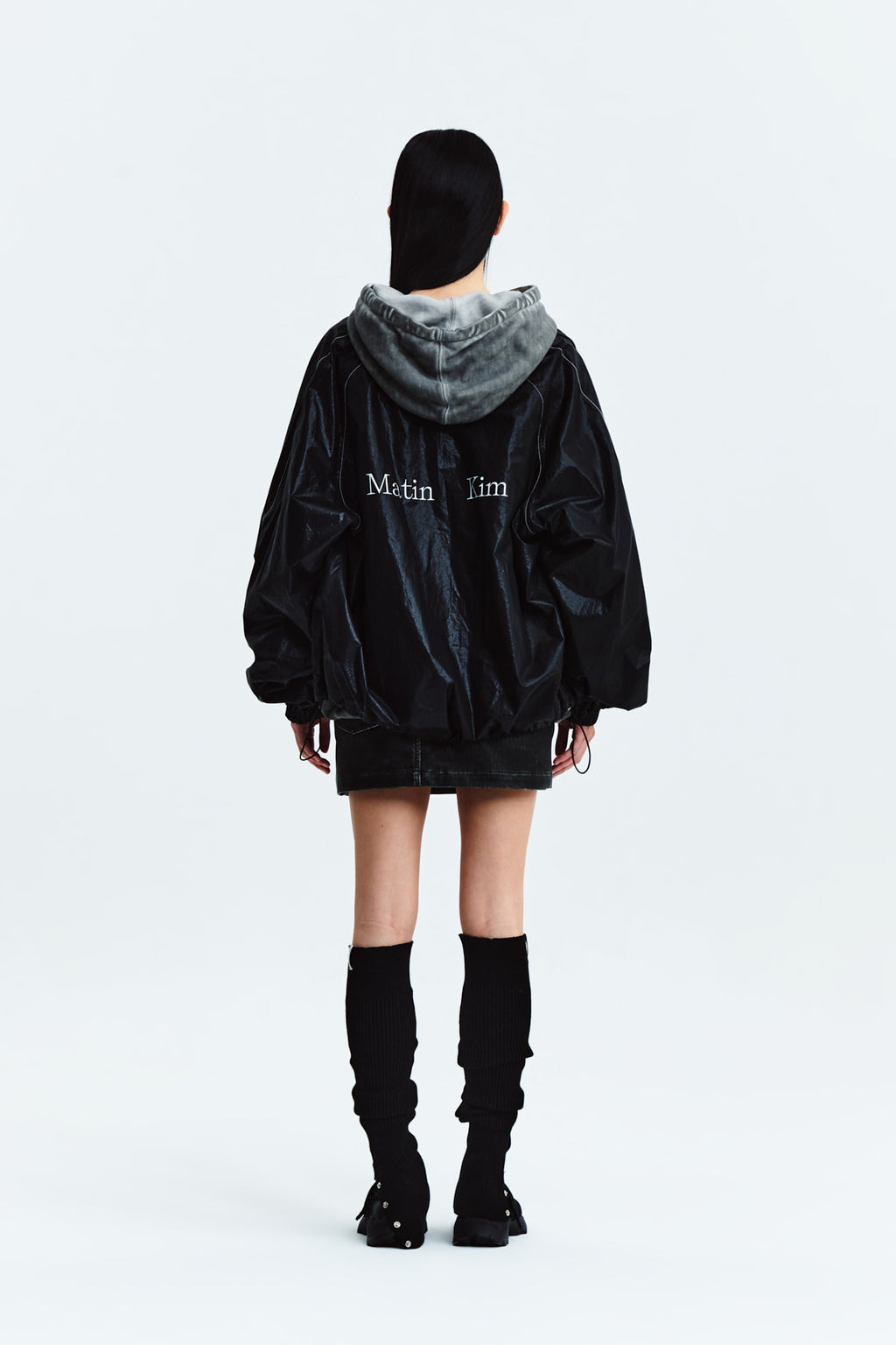 Matin Kim - Matin Kim Logo Coating Jumper (Black) product image 8 | TRAB K-Fashion Australia