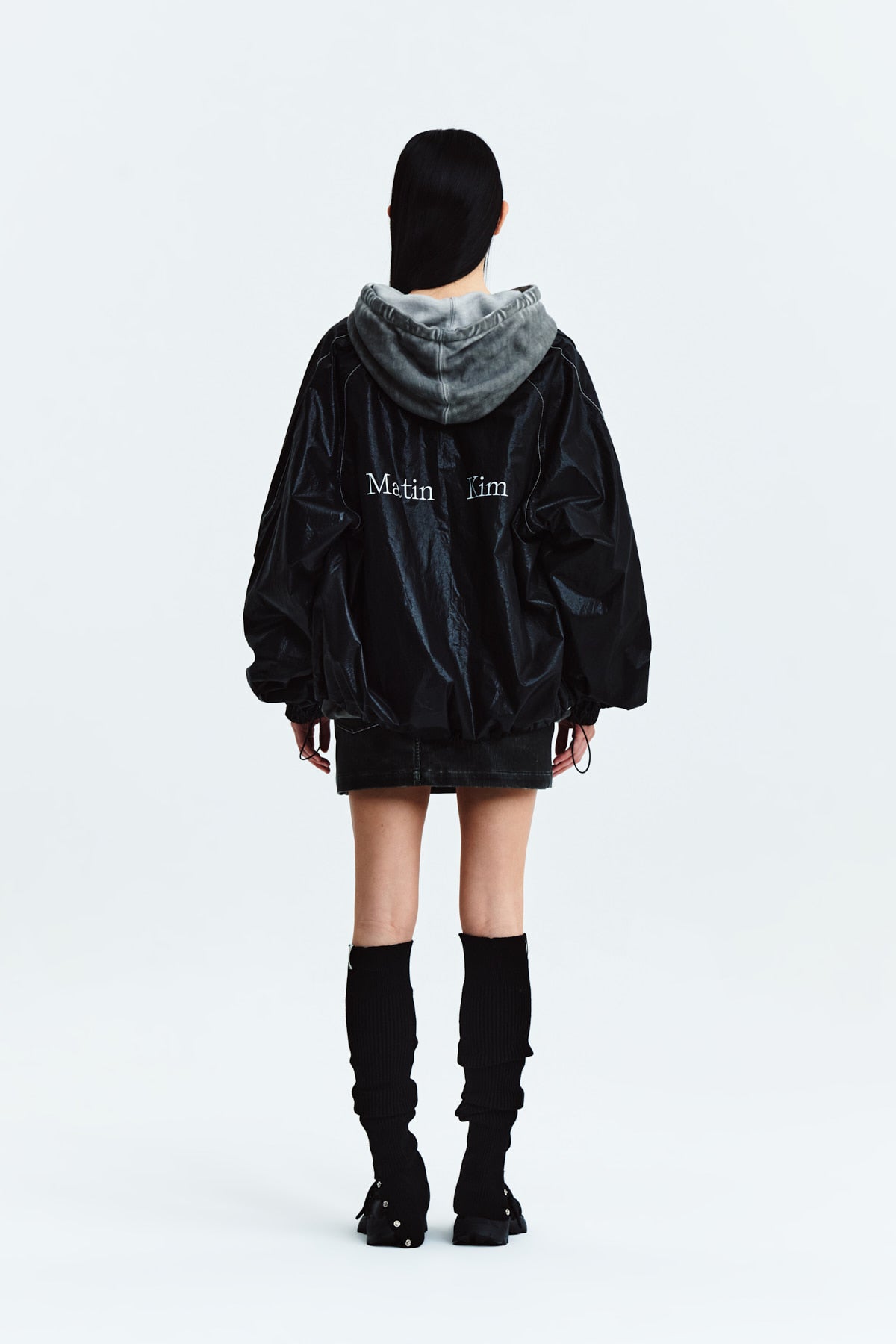 Matin Kim - Matin Kim Logo Coating Jumper (Black) product image 8 | TRAB K-Fashion Australia