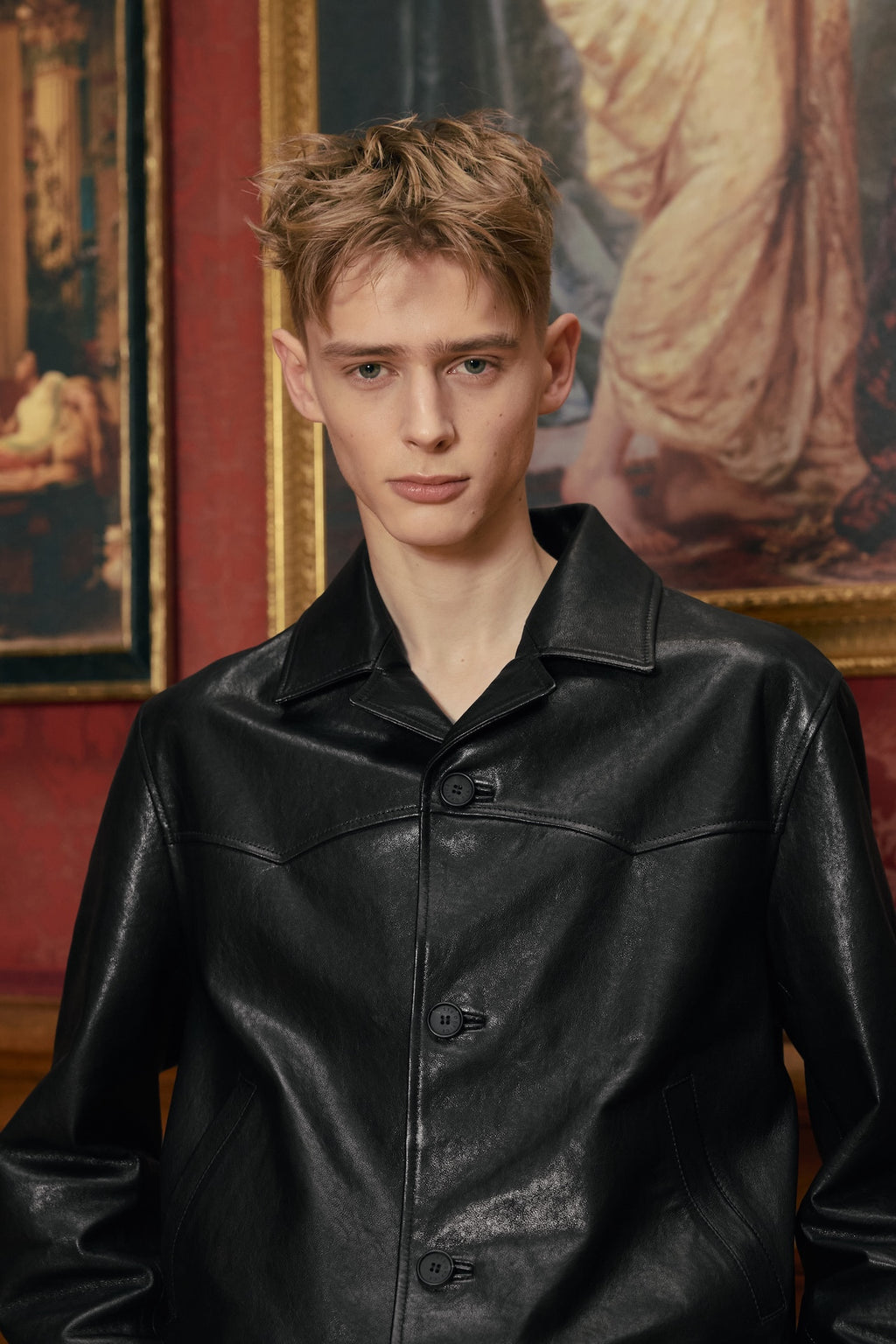 STU - Lambskin Button Leather Jacket (Black) product image 9 | TRAB K-Fashion Australia