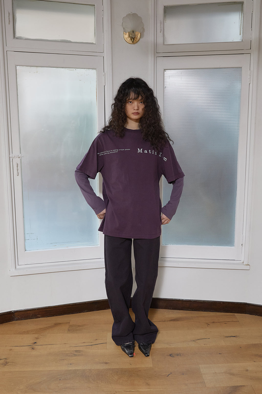 Matin Kim - Half Text Logo Top (Purple) product image 12 | TRAB K-Fashion Australia