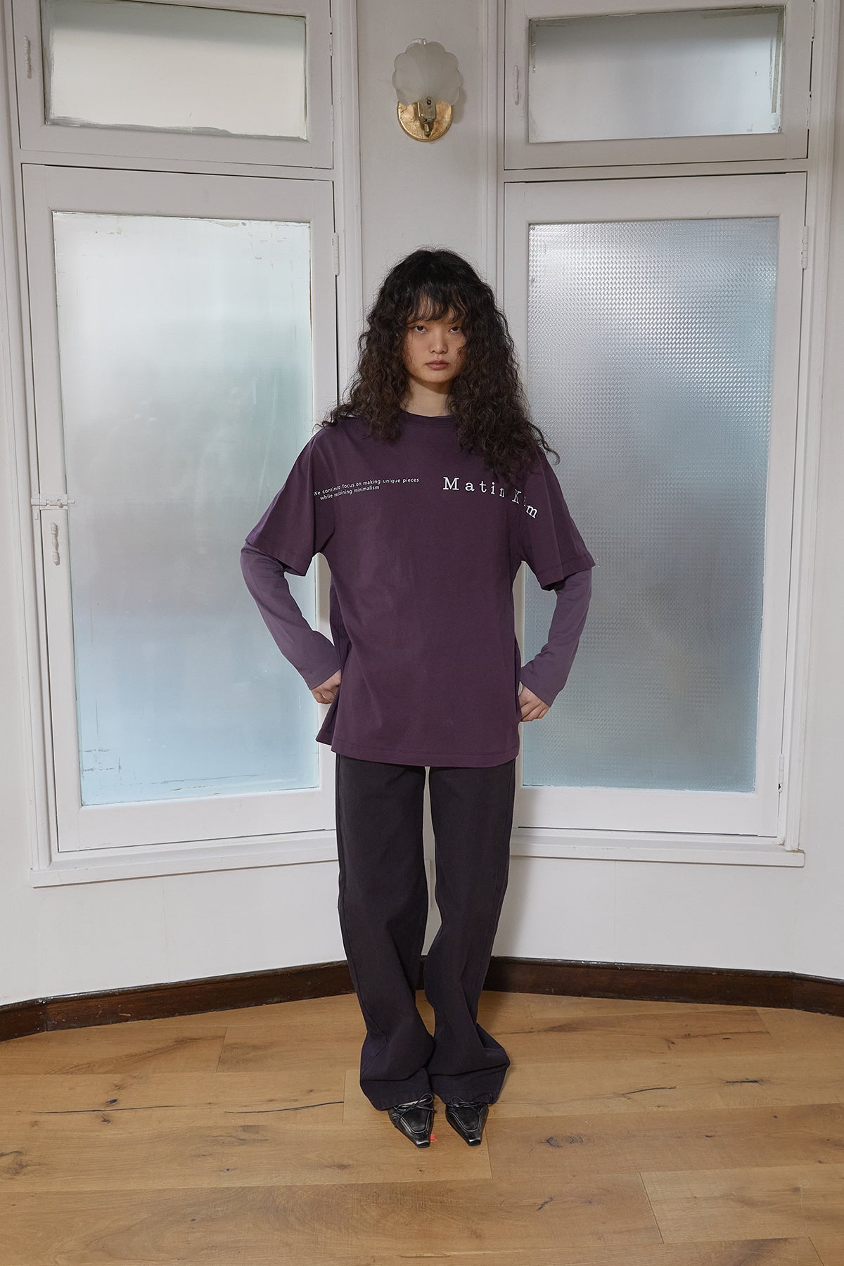 Matin Kim - Half Text Logo Top (Purple) product image 12 | TRAB K-Fashion Australia