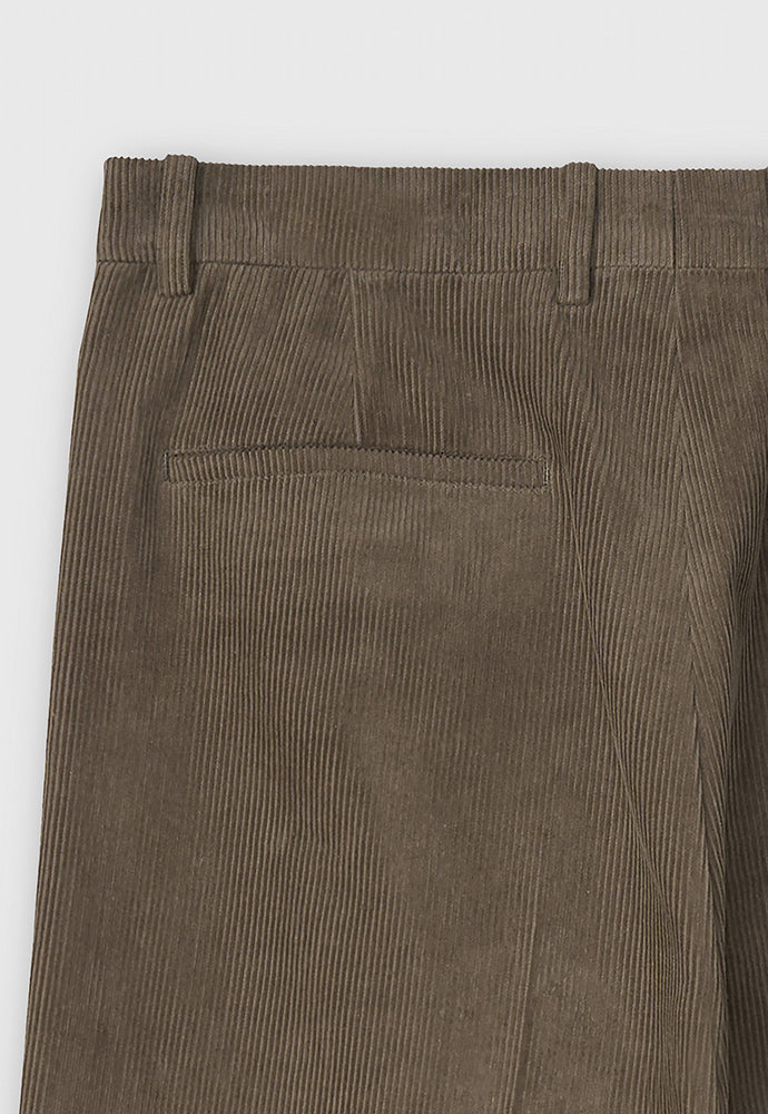 Tonywack - Corduroy Wide-Leg Tailored Trousers (Taupe) product image 11 | TRAB K-Fashion Australia