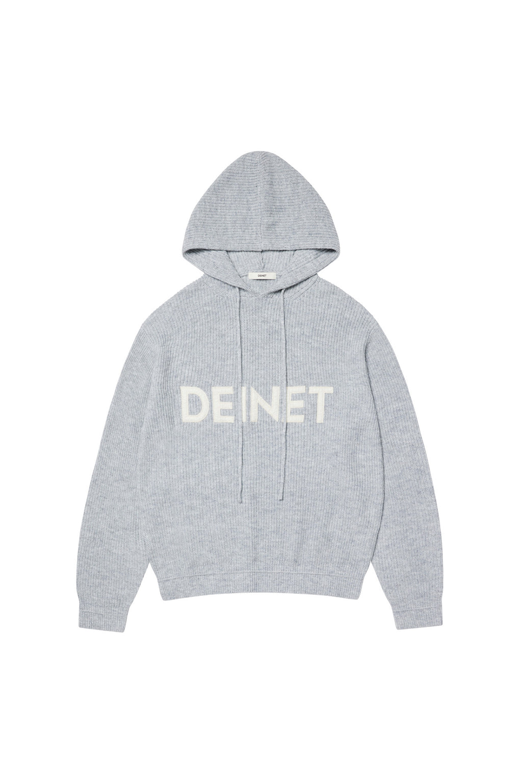 Deinet - Basic Logo Knit Hoodie (Melange Grey) product image 7 | TRAB K-Fashion Australia
