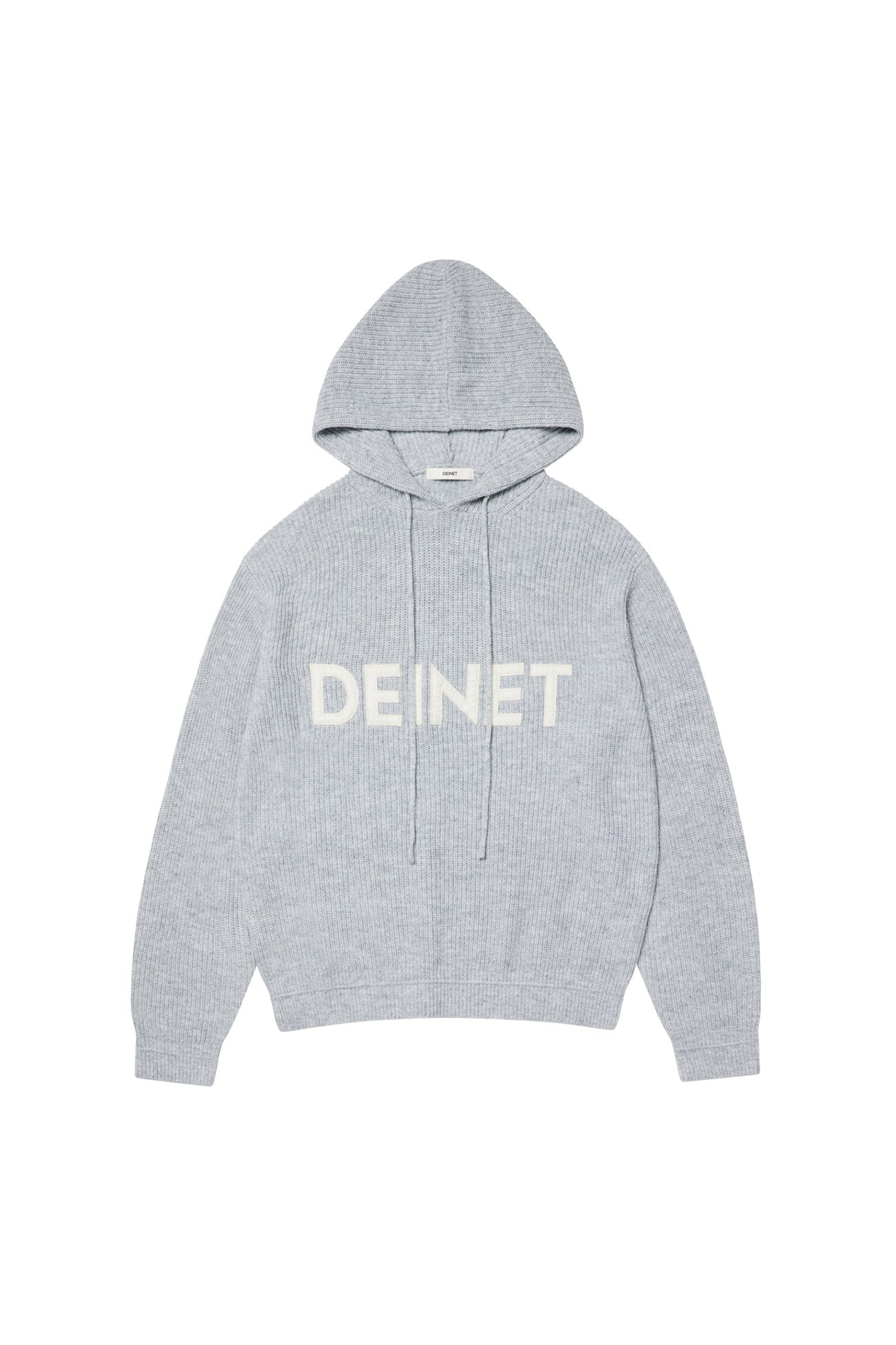 Deinet - Basic Logo Knit Hoodie (Melange Grey) product image 7 | TRAB K-Fashion Australia