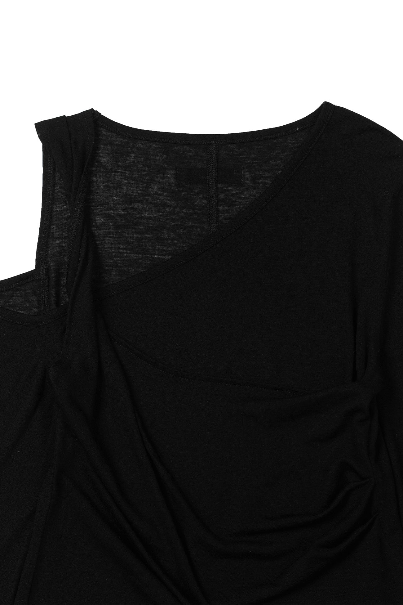 Deinet - One Shoulder Draped Asymmetric Top (Black) product image 11 | TRAB K-Fashion Australia