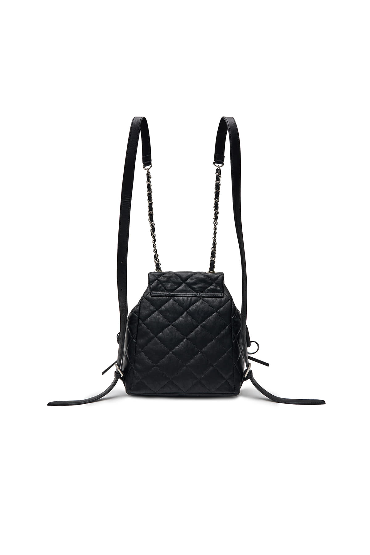 Matin Kim - Double Pocket Quilting Mini Backpack (Black) product image 3 | TRAB K-Fashion Australia