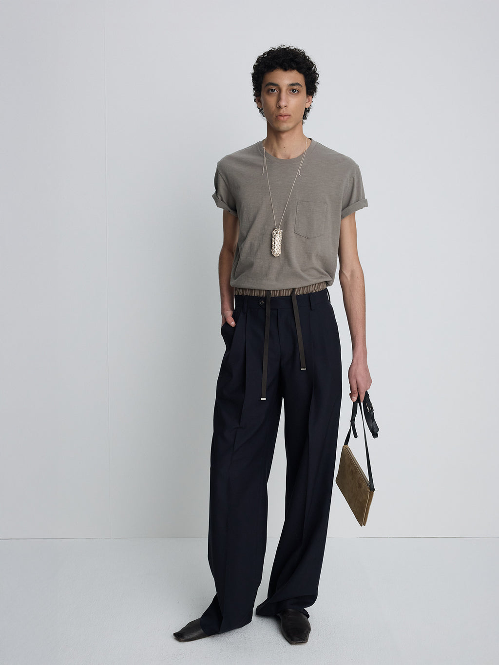 Tonywack - Soft Slub Jersey Pocket T-Shirt (Olive Grey) product image 1 | TRAB K-Fashion Australia