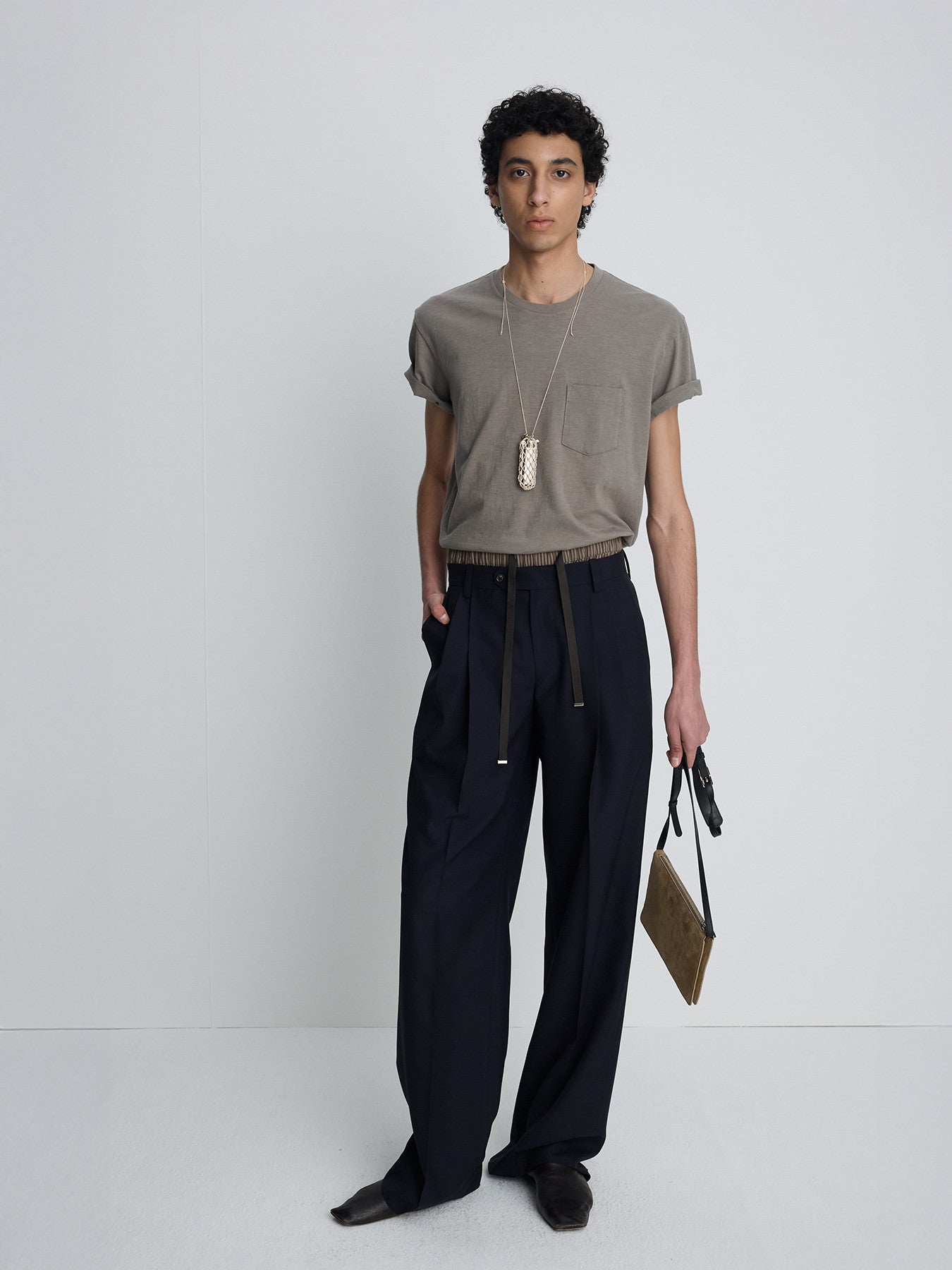 Tonywack - Soft Slub Jersey Pocket T-Shirt (Olive Grey) product image 1 | TRAB K-Fashion Australia