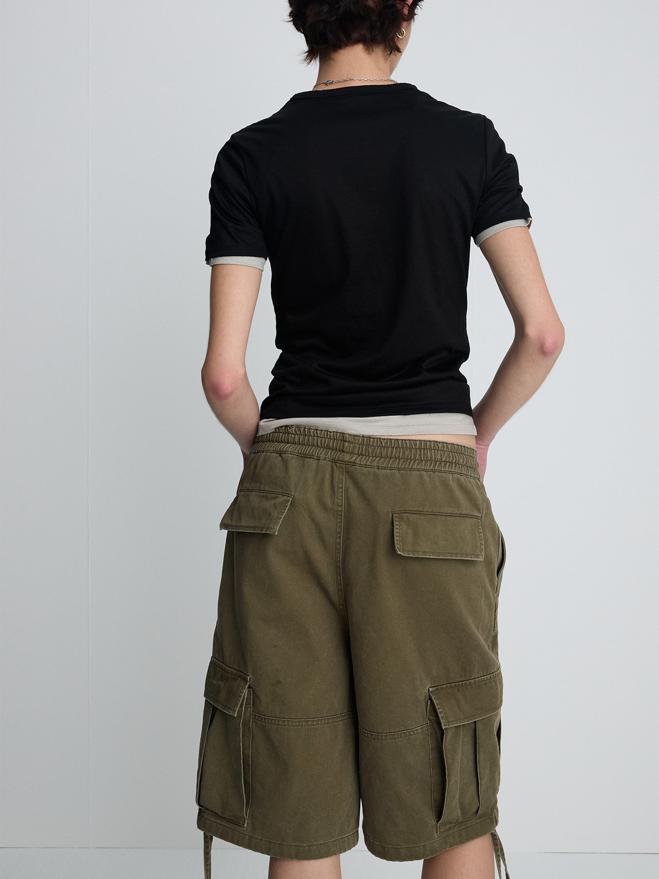 Tonywack - Garment-Washed Cargo Shorts (Olive) product image 6 | TRAB K-Fashion Australia