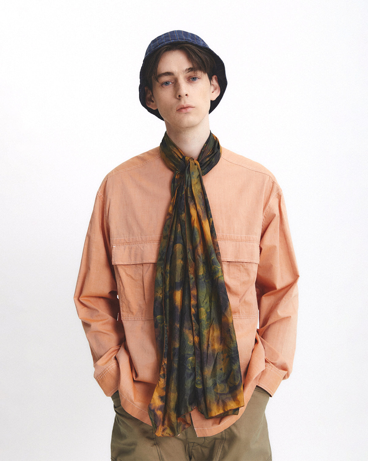 Eastlogue - Band Collar Field Shirts (Salmon) product image 2 | TRAB K-Fashion Australia