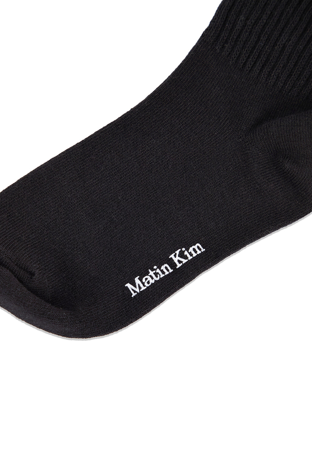 Matin Kim - Small Logo Point Ribbed Socks (Black) product image 4 | TRAB K-Fashion Australia