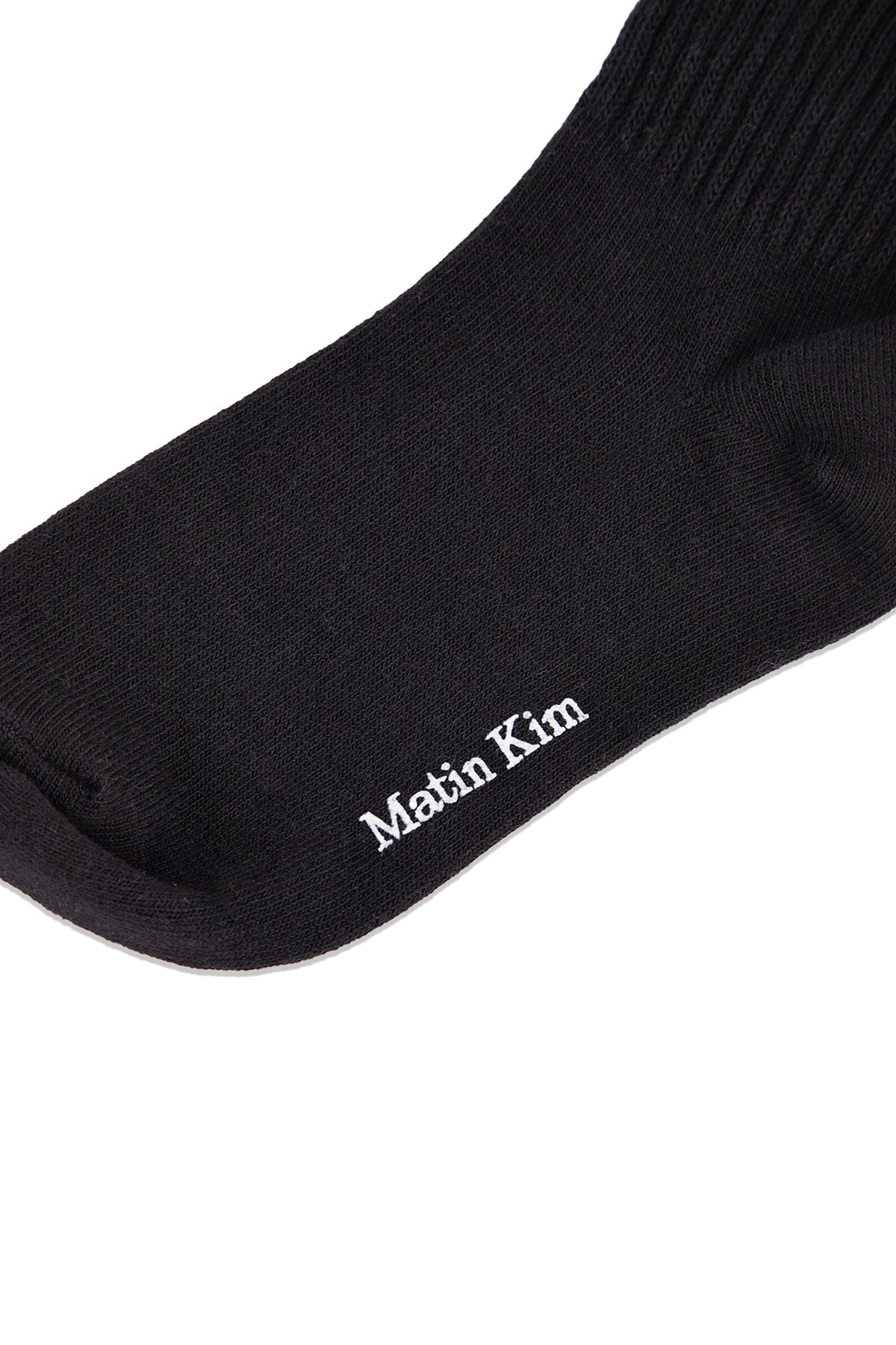 Matin Kim - Small Logo Point Ribbed Socks (Black) product image 4 | TRAB K-Fashion Australia