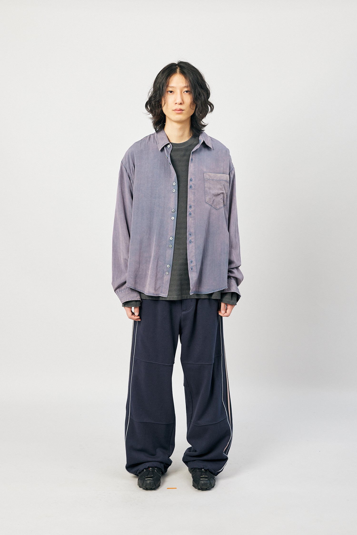Hatchingroom - Wide Track Sweat Pants Washed (Navy) product image 2 | TRAB K-Fashion Australia
