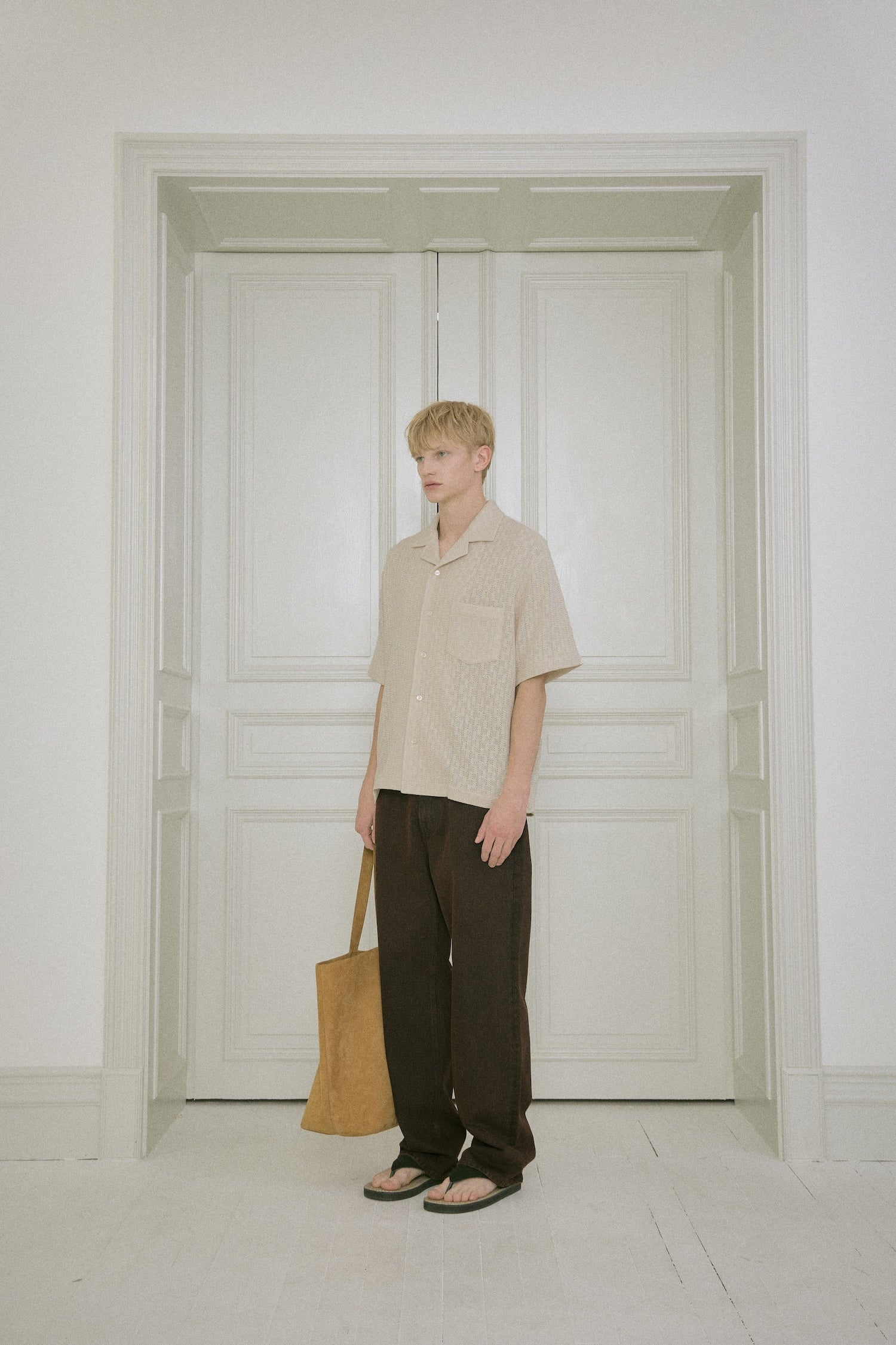 STU - Back Raglan Jacquard Shirt (Ivory) product image 2 | TRAB K-Fashion Australia